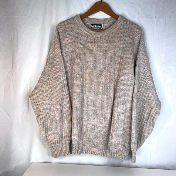 La Lune Cable Knit Sweater Crewneck Cotton Blend VTG USA Made Size Large - Picture 8 of 8